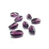 14X8MM Amethyst Glass Twist Oval Bead (72 pieces)