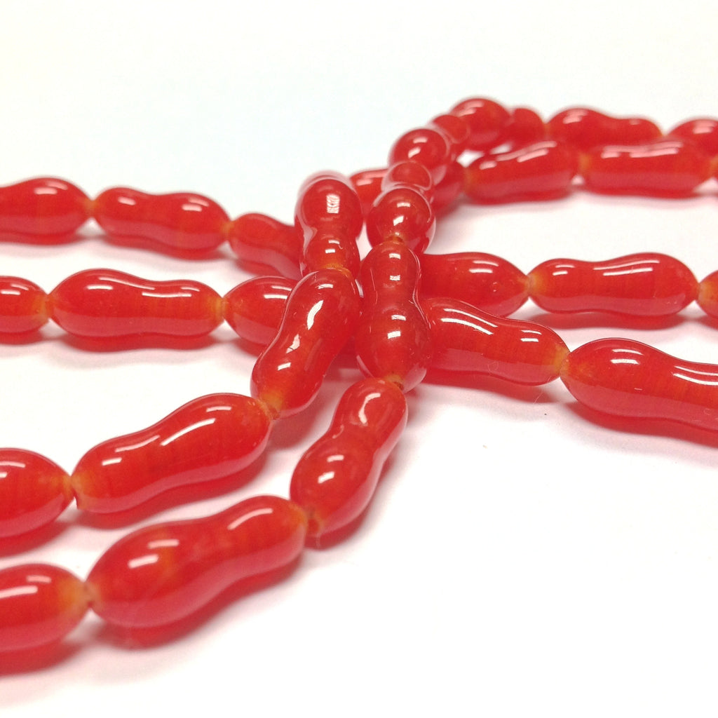 13X6.5MM Carnelian Glass Baroque Bead (72 pieces)