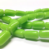 12X8MM Green Glass Rectangle Bead (72 pieces)