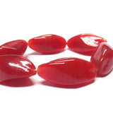 34X17MM Carnelian Baroque Oval Glass Bead (6 pieces)