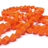 6MM Orange Glass Cube Bead Diagonal Hole (100 pieces)