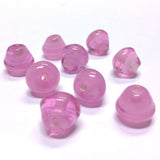 12MM Pink Swirl Glass Pearshape Bead (50 pieces)