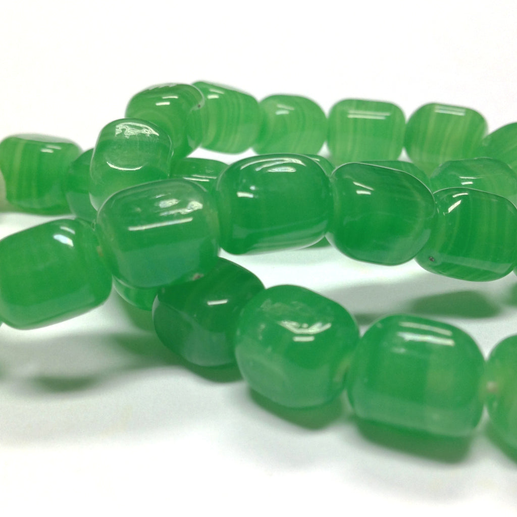 14MM Jade Glass Rectangle Bead (40 pieces)