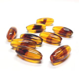 18X7.5MM Tortoise Glass Oval Bead (36 pieces)