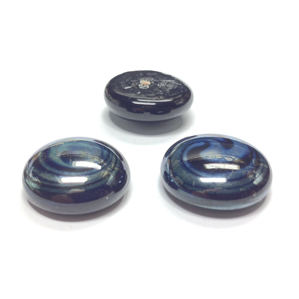 18MM Black/Hematite Glass Cab (6 pieces)