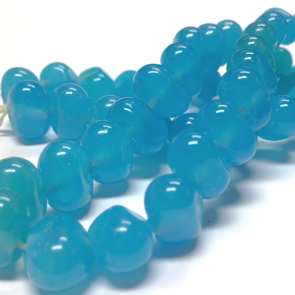10X12MM Aqua Baroque Glass Bead (50 pieces)