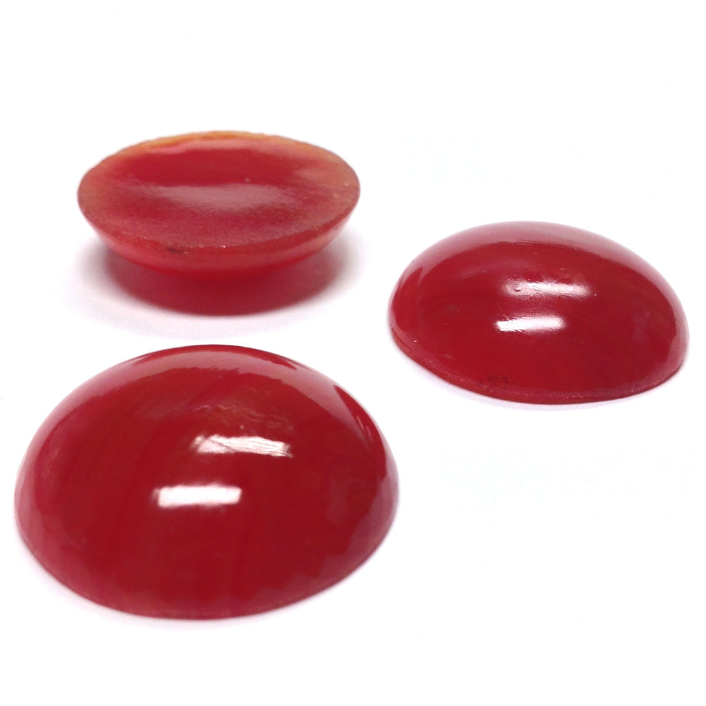 13MM Carnelian Glass Ear Button (12 pieces)