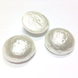 24MM Papermache White Cotton Pearl Cab- Lowdome