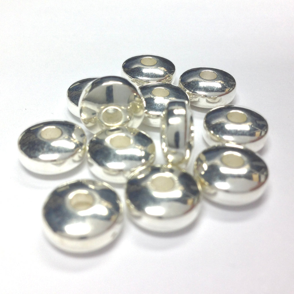 10MM Silver Rondel (144 pieces)