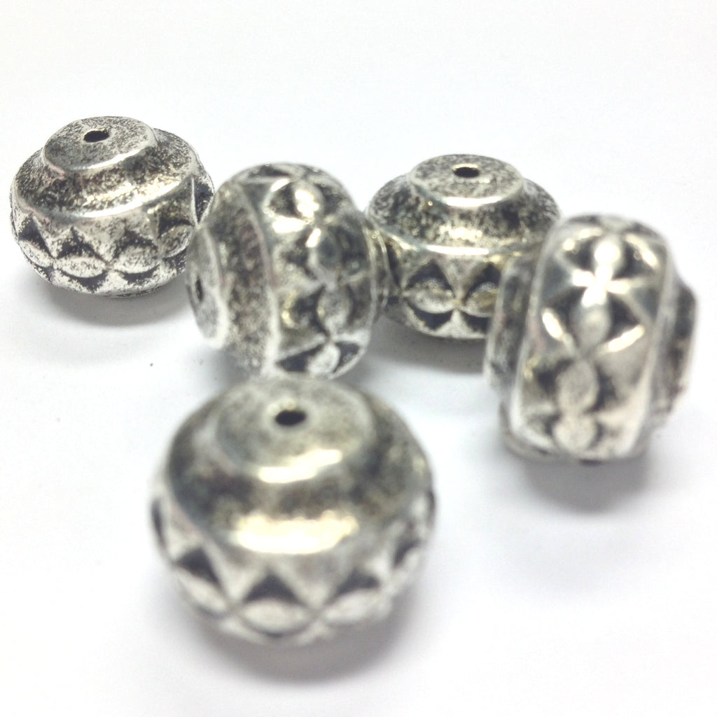 18X14MM Antique Silver Rondel (12 pieces)