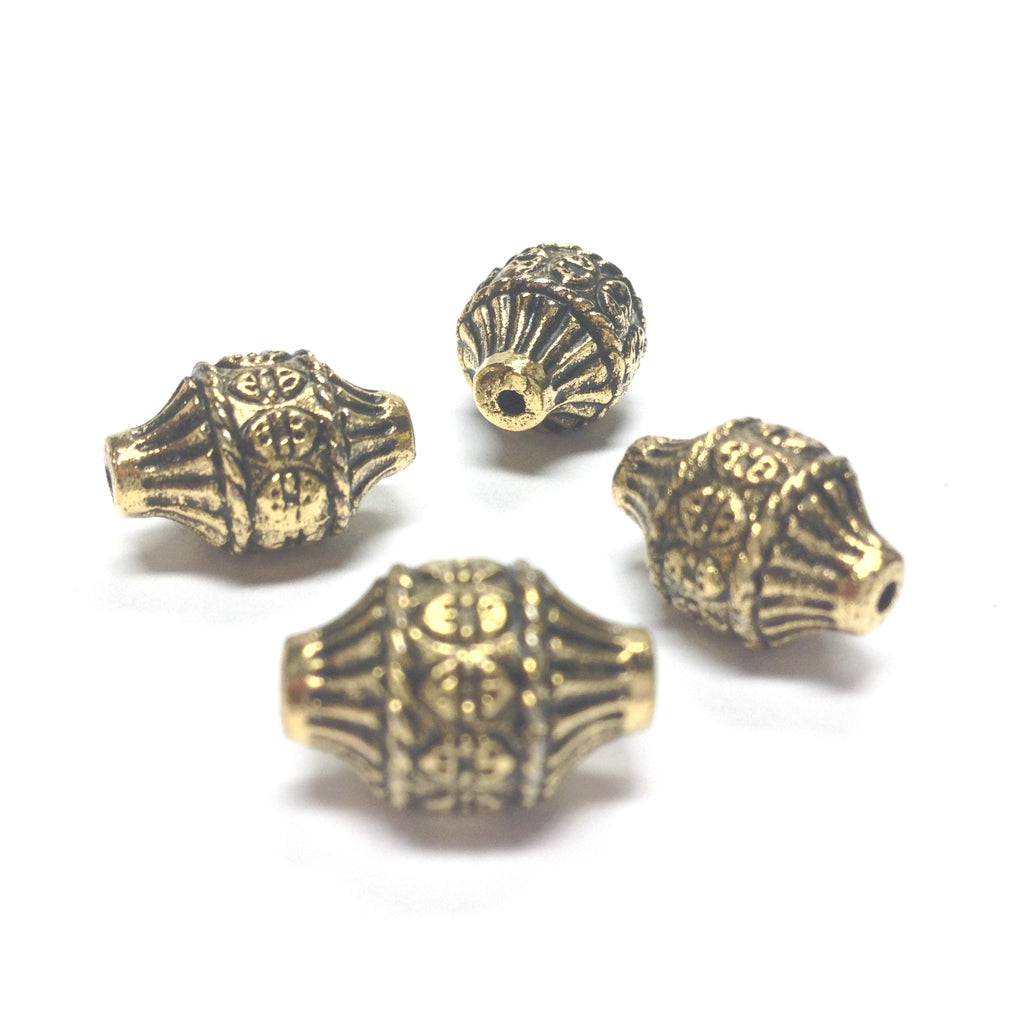 14X10 Ant.Ham.Gold Lantern Bead Bead (36 pieces)