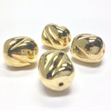 18X15MM Bar. Ham.Gold Nugget Bead (24 pieces)