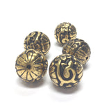 14MM Ant.Ham.Gold Scarabee Bead (24 pieces)