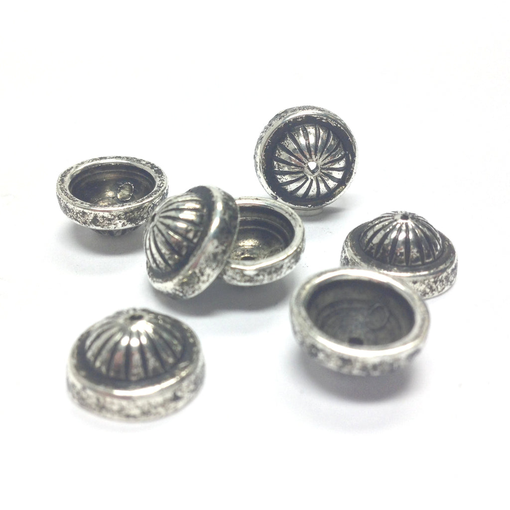 11MM Antique Silver Fluted Cap (72 pieces)