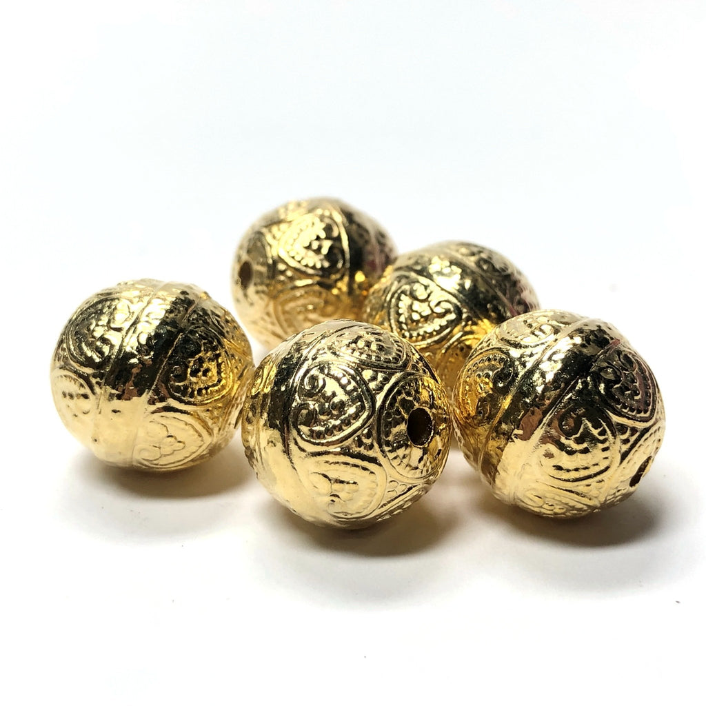 25MM Hamilton Gold Heart Bead (6 pieces)