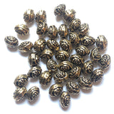 7X5MM Antique Ham.Gold Flower Oval Bead (144 pieces)