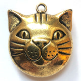 39MM Antique Ham.Gold Cat Drop (6 pieces)