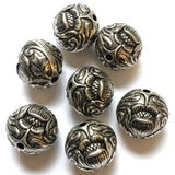 20MM Antique Silver Tulip Bead (12 pieces)