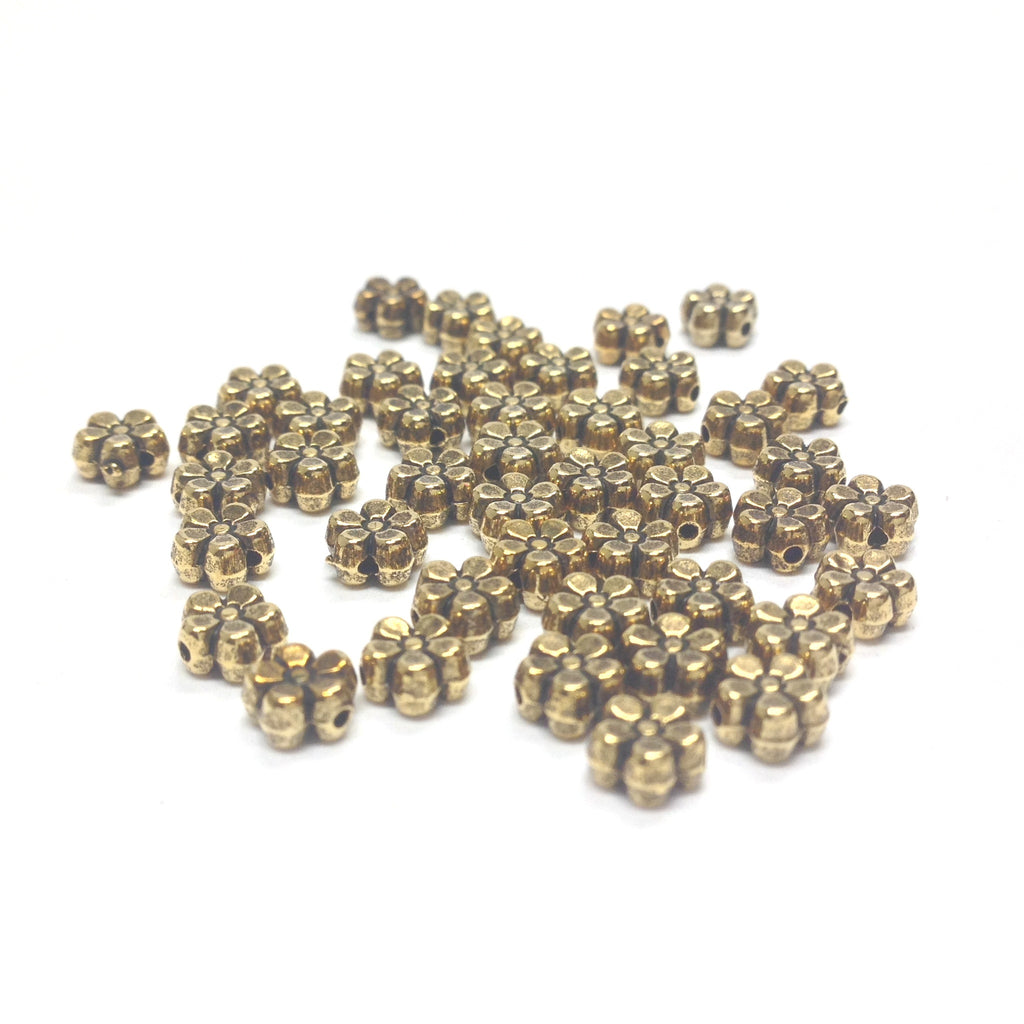 5MM Antique Ham.Gold Flower Bead (144 pieces)