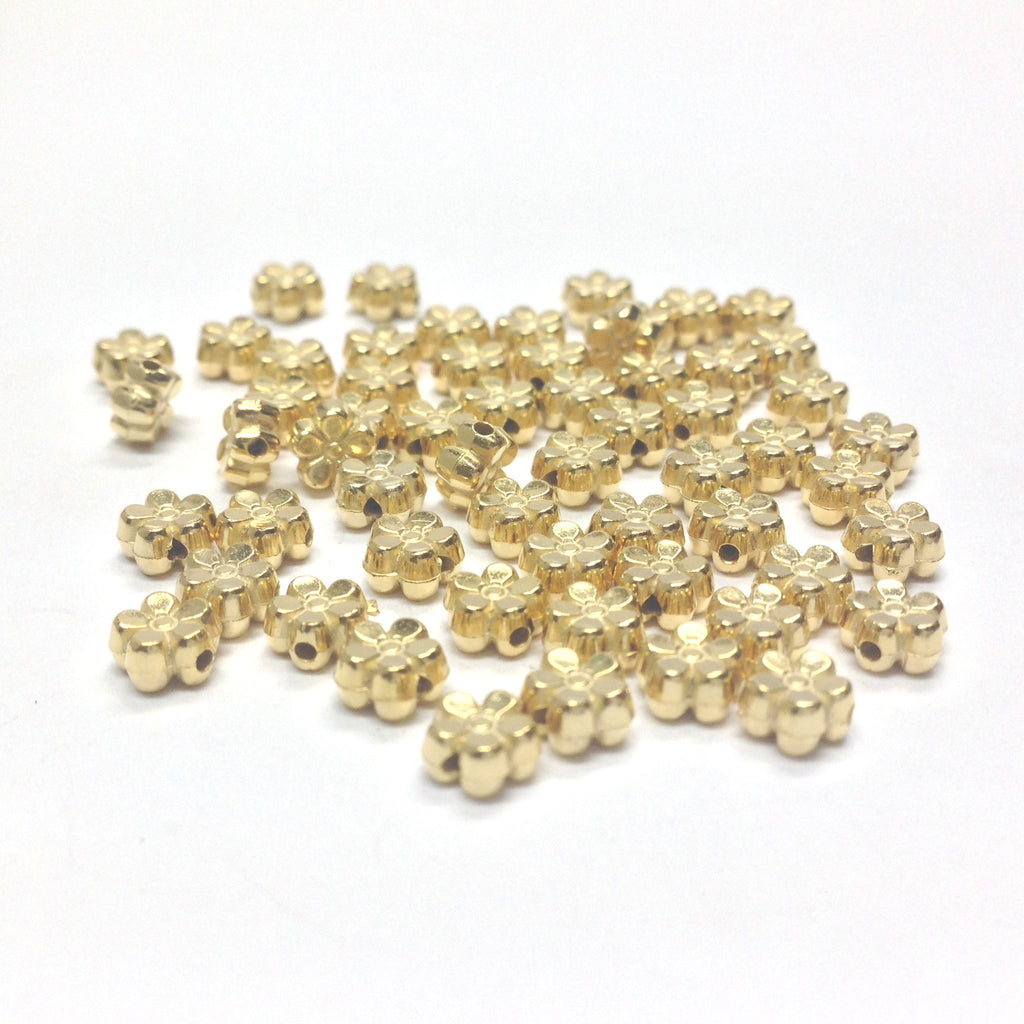 9MM Ham.Gold Large 4.6MM Hole Barrel Bead (72 pieces)