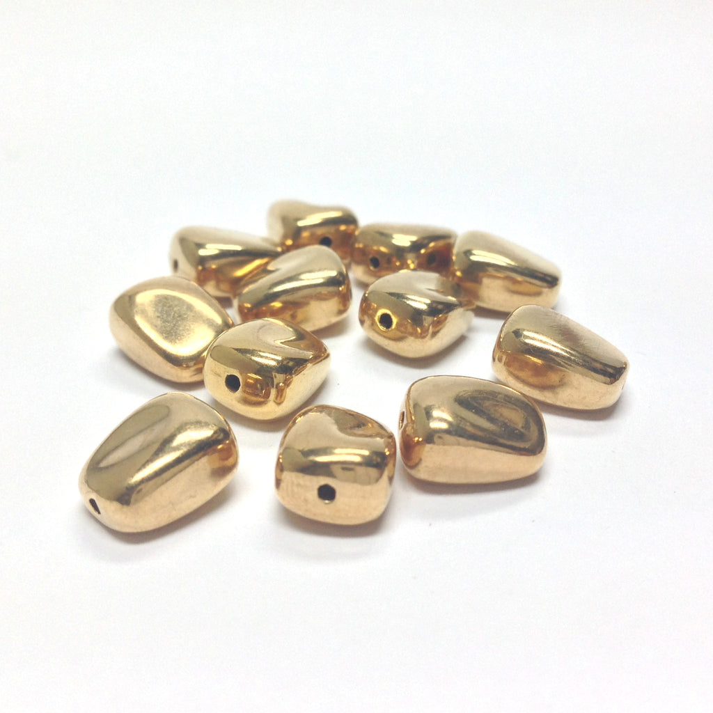 10MM Flat Hamilton Gold Nugget Bead (72 pieces)