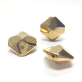 Ham.Gold Faceted Diamond Shape Bead (12 pieces)