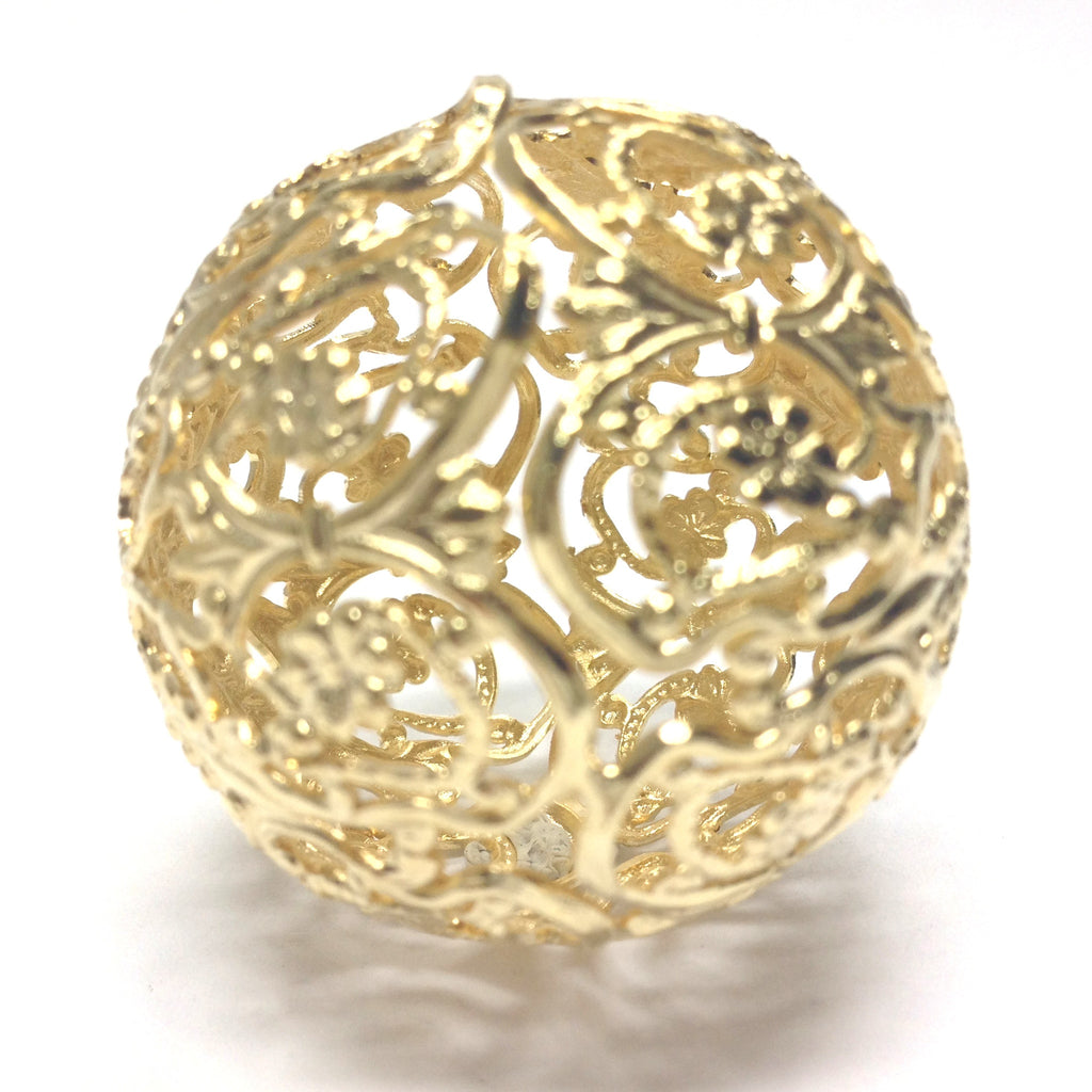 Filigree Round 35MM Bead Hamilton Gold (1 pieces)