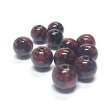 10MM Rust/Black Dappled Beads (72 pieces)