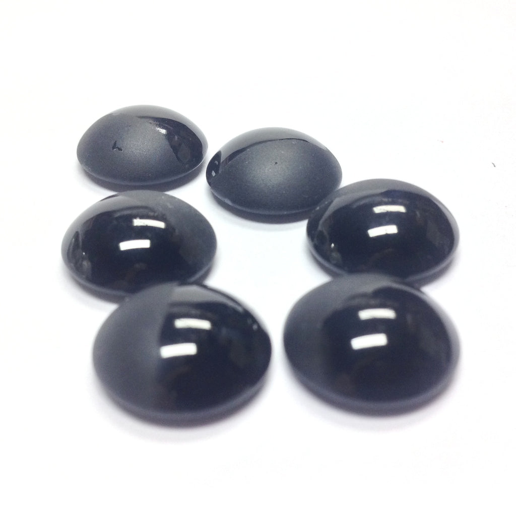 18MM Black Mat & Shiny Round Cab (12 pieces)