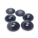 14MM Black Mat & Shiny Round Cab (12 pieces)