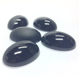 25X18MM Black Mat & Shiny Oval Cab (12 pieces)