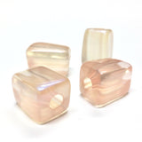 15X21MM Peach"Lumina" Rectangle Beads (12 pieces)