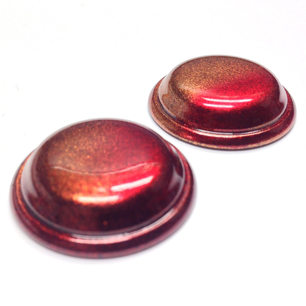 25MM Red "Iridize" Cab (6 pieces)