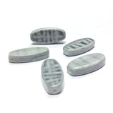 9X21MM Grey "Plaid" Oval Bead (12 pieces)