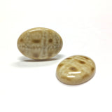 25X18MM Beige "Plaid" Oval Cab (12 pieces)