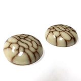 18MM Ivory/Brown "Crazed" Cab (6 pieces)