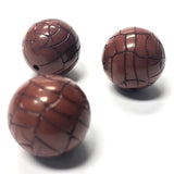 18MM Rust "Croc" Round Bead (6 pieces)