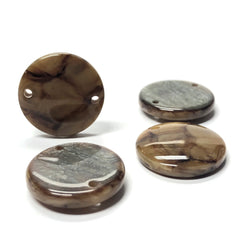 13MM "Scilla" Brown 2-Hole Round Disc (12 pieces)