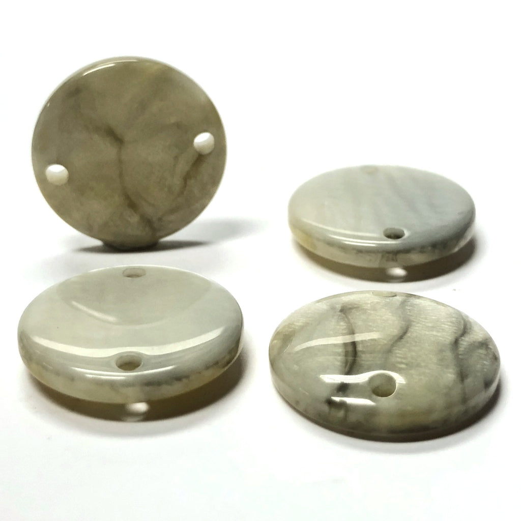 13MM "Scilla" Grey 2-Hole Round Disc (12 pieces)