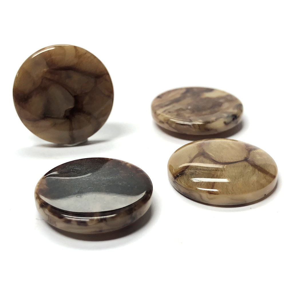 25MM "Scilla" Brown Round Cab (12 pieces)