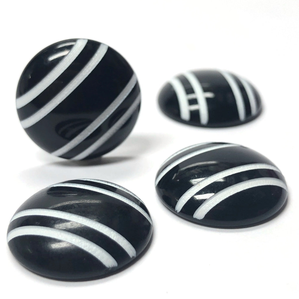 18MM Black w/"The White Stripes" Cab (12 pieces)