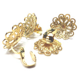 18MM Goldtone Brass Filigree Earclip (4 pieces)