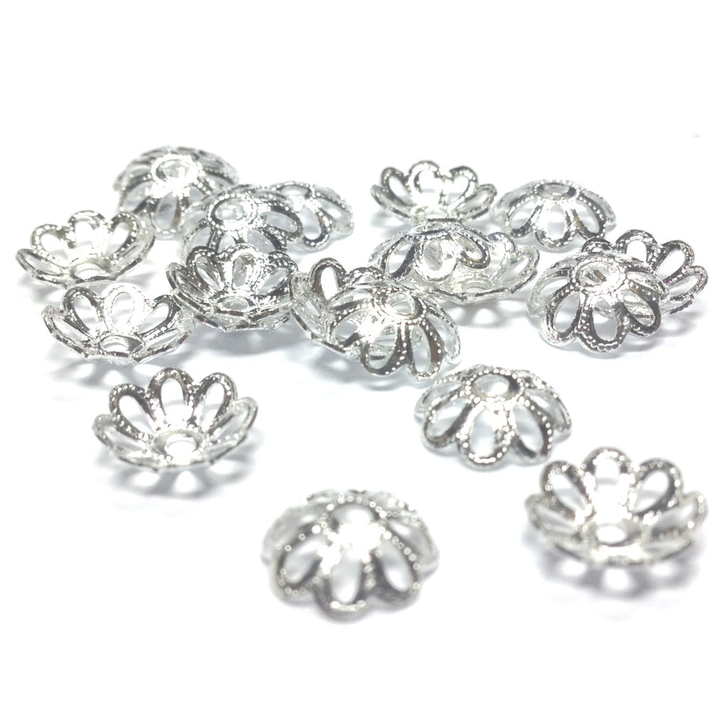 9MM Silvertone Filigree Cap (144 pieces)