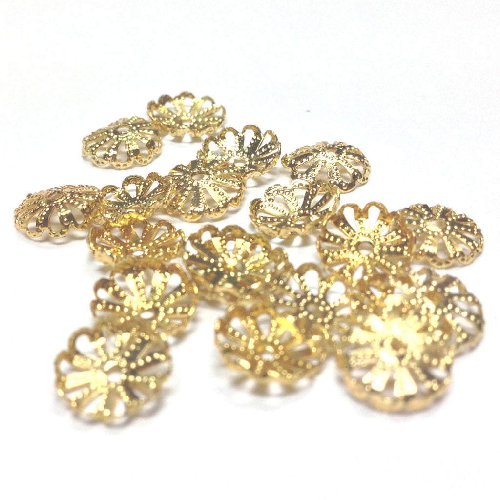 8MM Goldtone Filigree Cap (144 pieces)