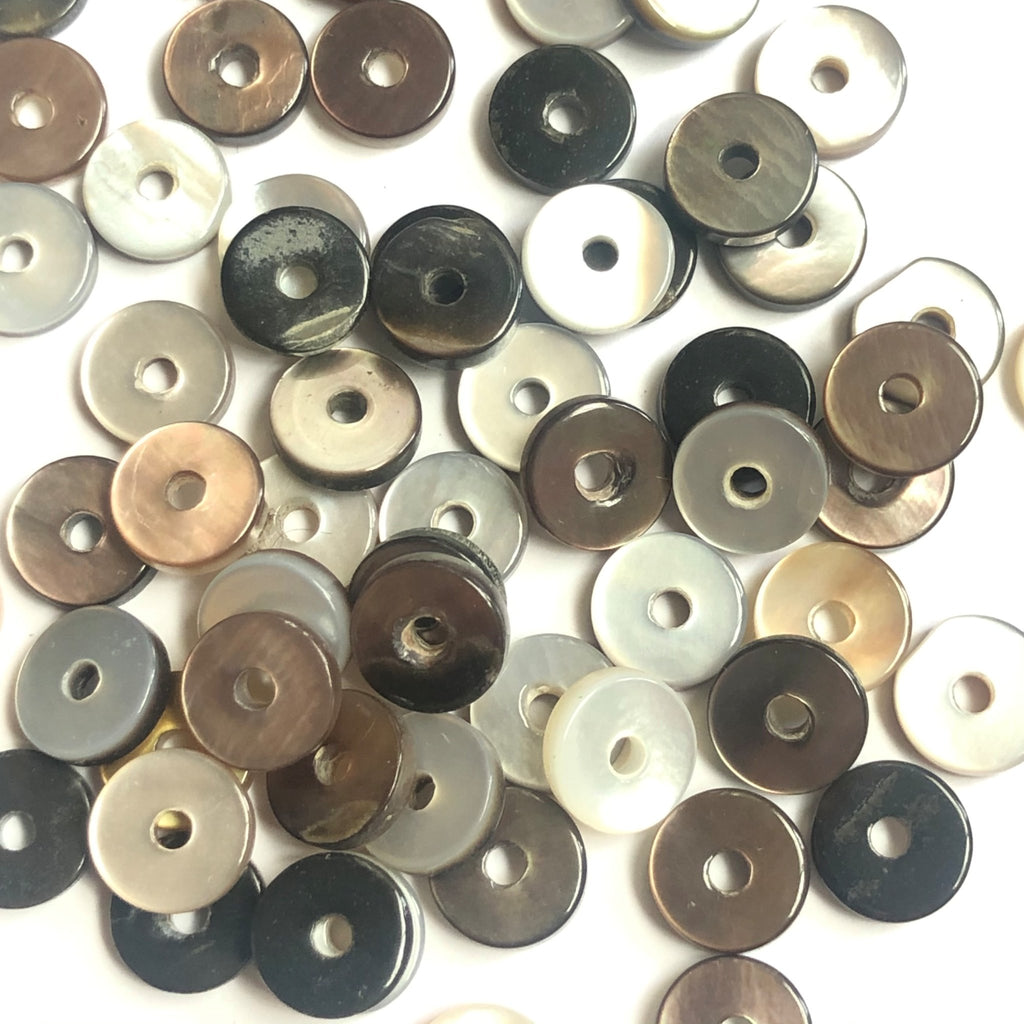 7X2MM Black Mop Shell Disc Bead (144 pieces)